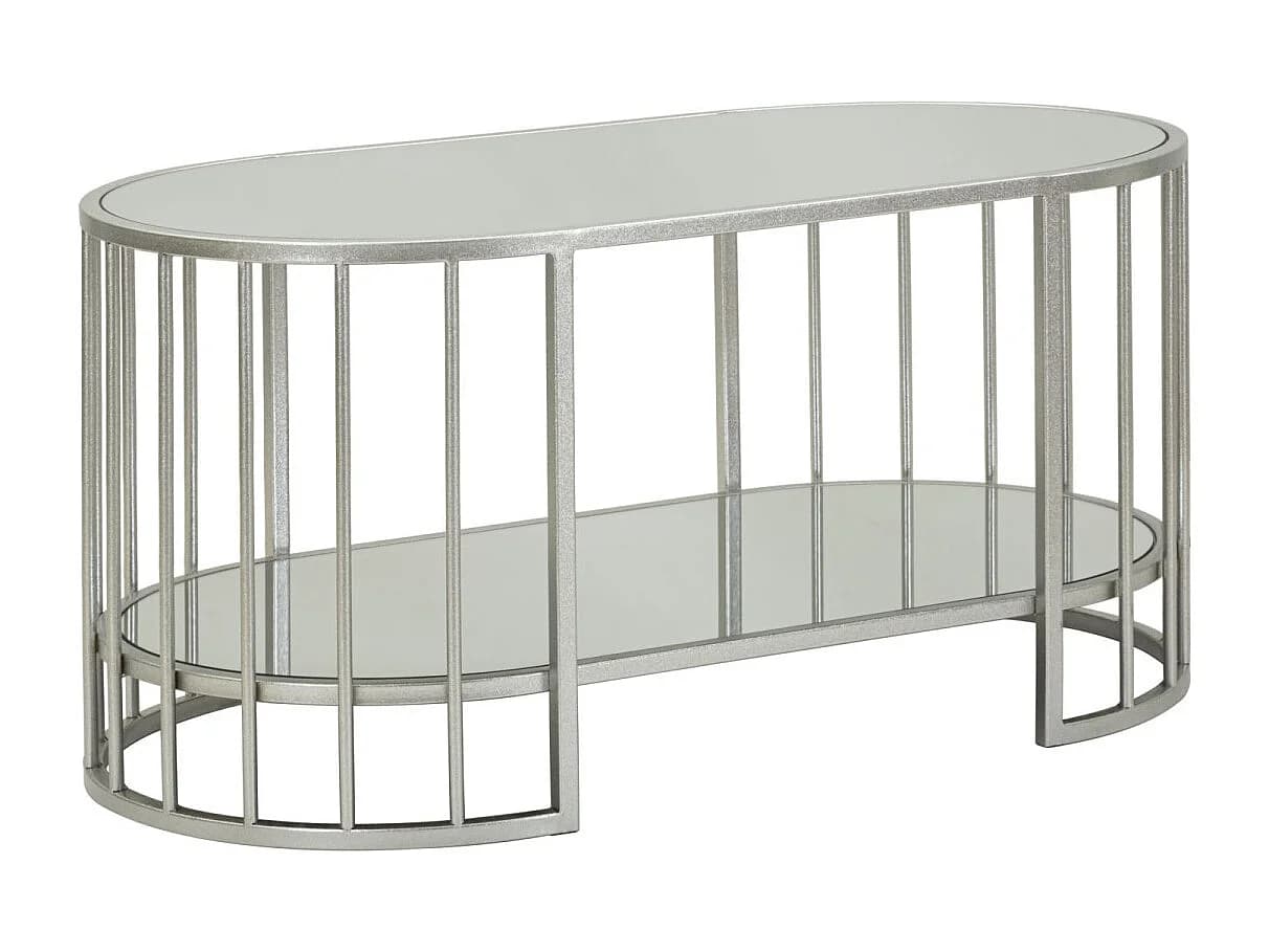 Table Basse Miroir "Smire" 90cm Argent