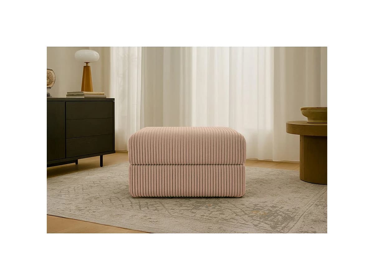 Pouf modulable et convertible - Velours côtelé XL - Marron
