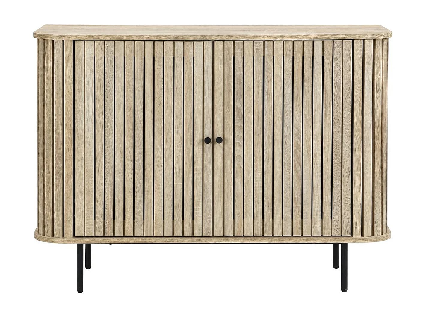 Buffet 2 portes rainurées couleur chêne L106xH78 cm - Solna