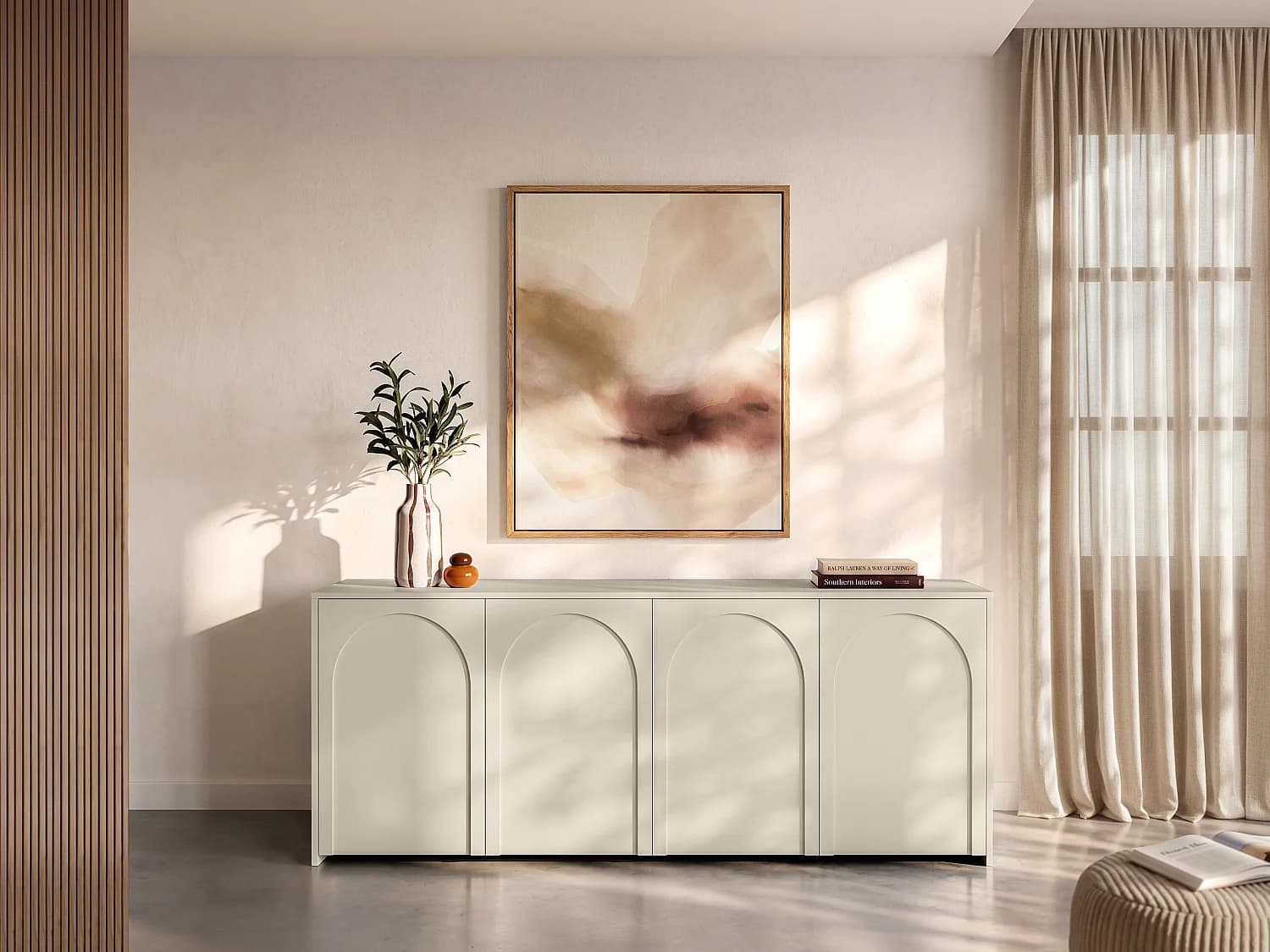 Buffet avec 4 portes - Beige - NALYRA de Maison Céphy