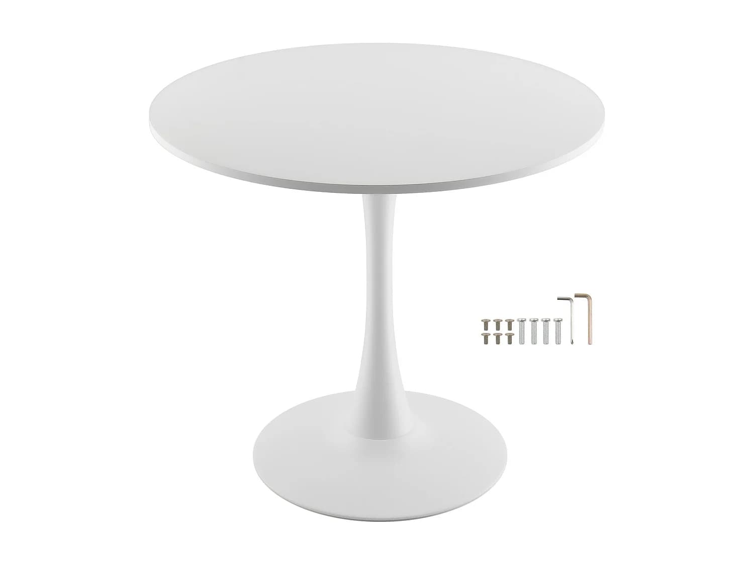 Ensemble Table SucceBuy Table de Salle à Manger en Bois Ronde de 80 cm pour 2 à 4 Personnes (Table Uniquement)