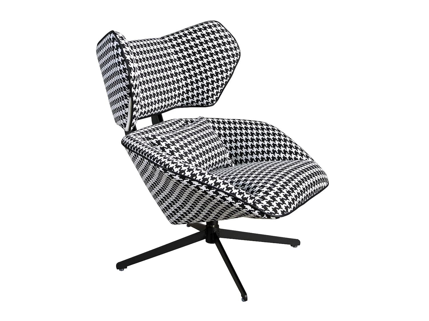 Fauteuil pivotant en tissu noir et blanc 5142 ANGEL CERDA