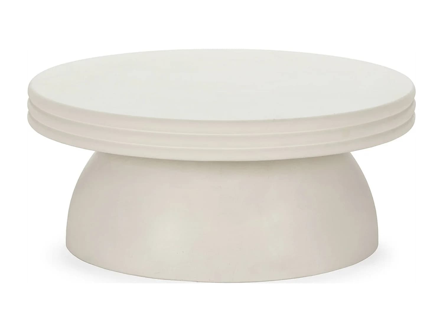 Table basse blanche effet ciment design contemporain salon