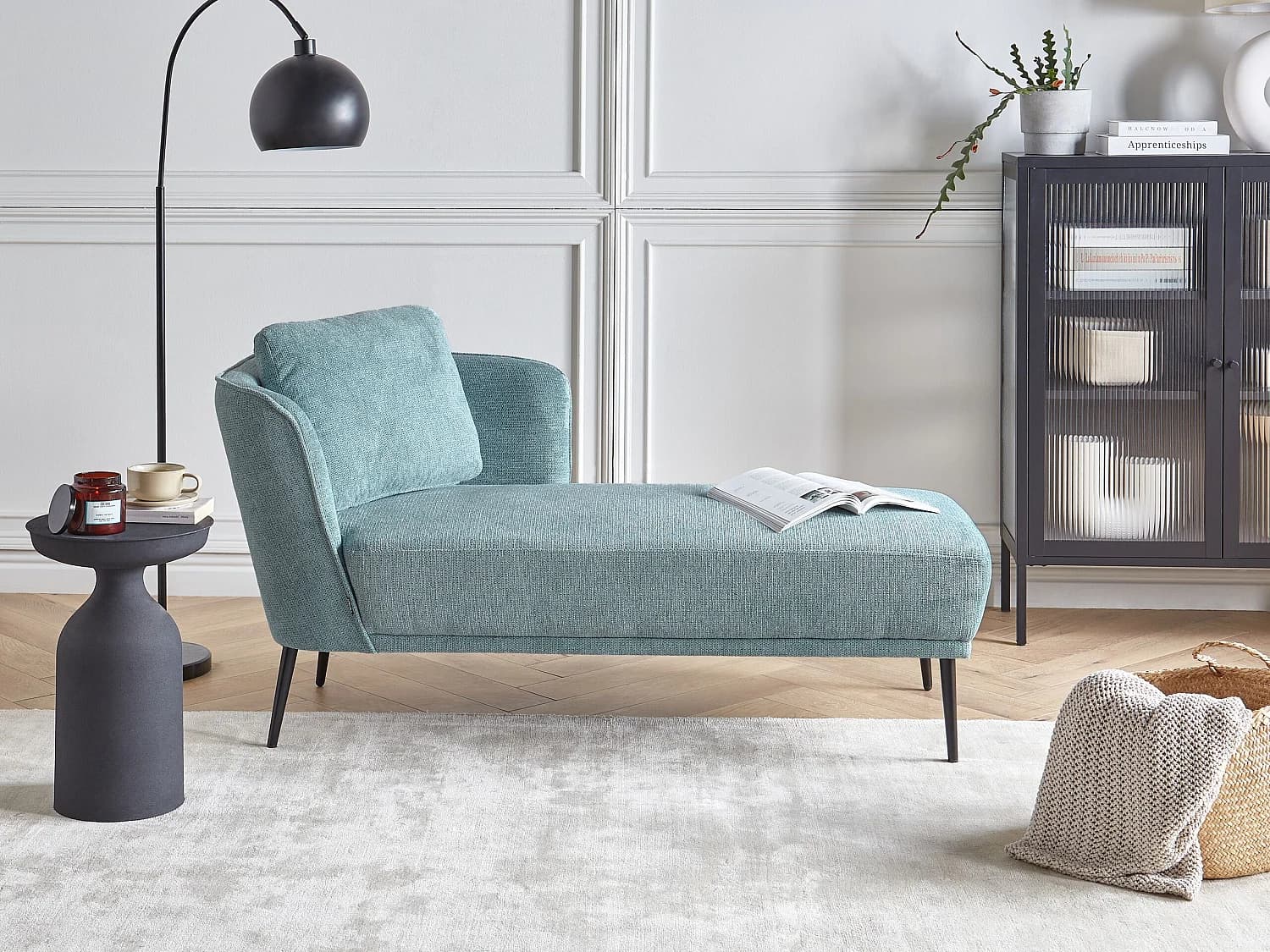 Chaise longue côté gauche ARTHEZE Tissu Bleu