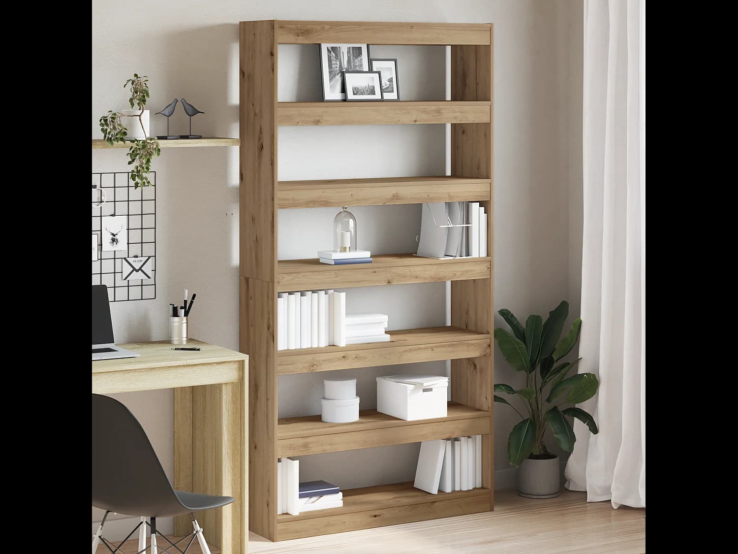 Bibliothèque | Etagère de rangement | Meuble de rangement Chêne artisanal Bois massif 100 x 30 x 198 cm