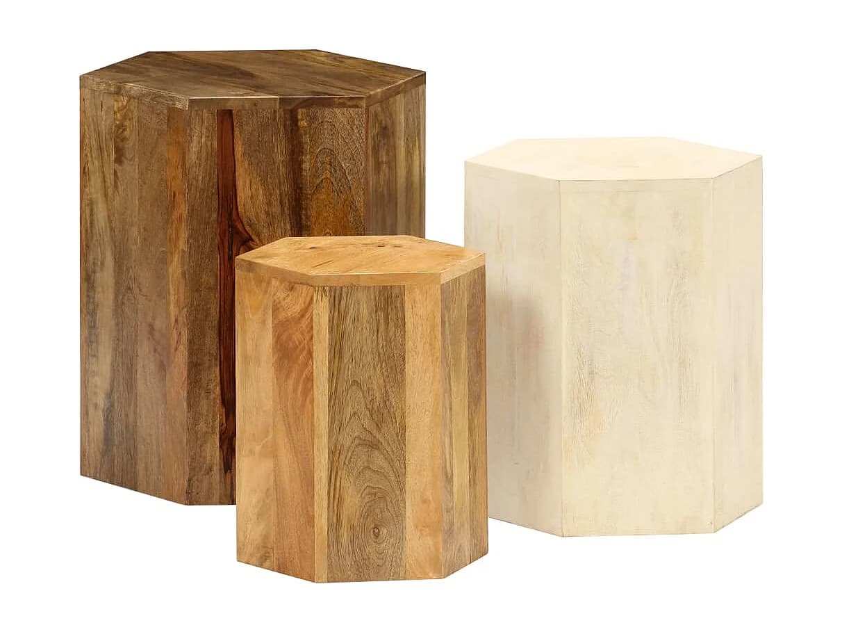 Ensemble de table basse 3 pièces Bois de manguier massif SHL65425