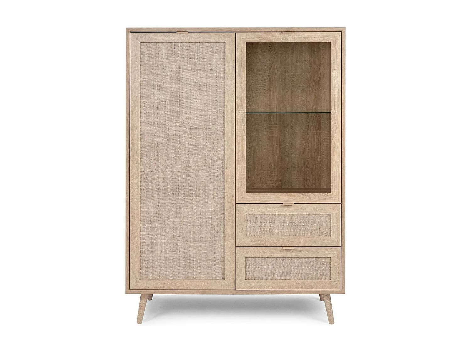 Vaisselier 2 portes 2 tiroirs H139 cm - Impression Rotin - BALI