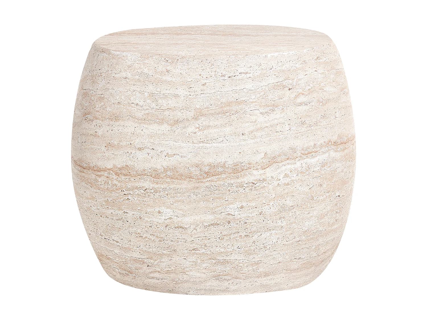 Table d'appoint RICADI 40 cm 58 cm Effet travertin