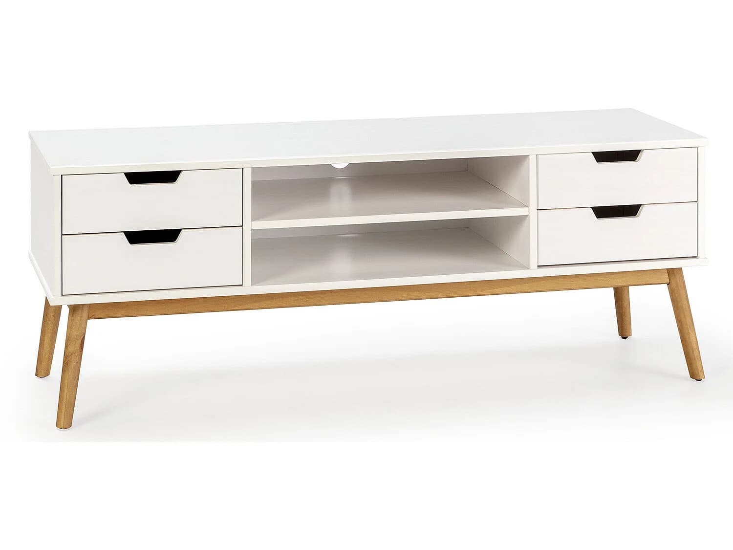 Meuble tv Baku 1 porte et 2 tiroir couleur blanc, 140 cm