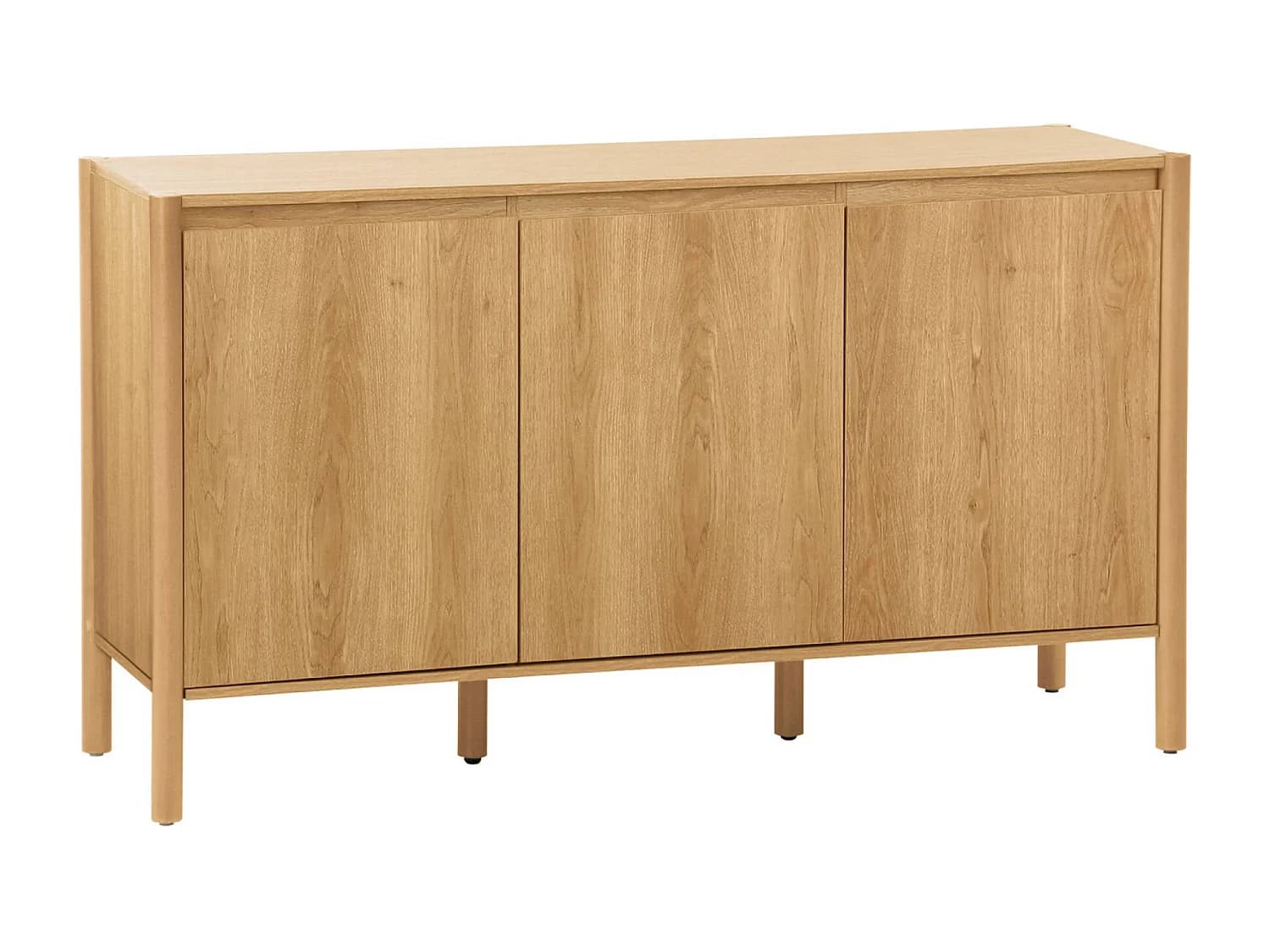 Buffet décor bois 3 portes naturel - 140 x 42 x 78.5 cm - Harmony
