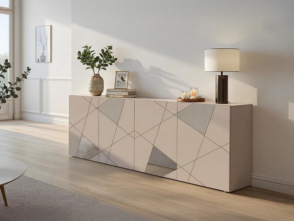 Buffet avec 4 portes - Beige - CANTIANO