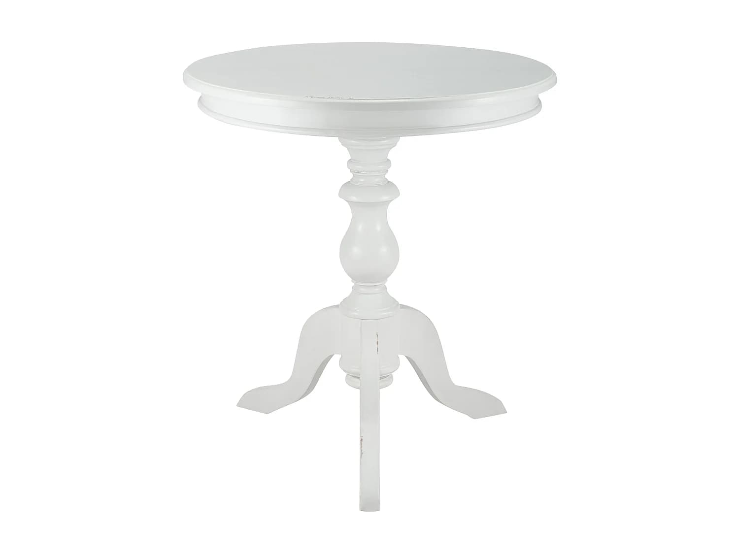 Table d'appoint - rond Ø 70 cm - Bois - Blanc antique - Wiva