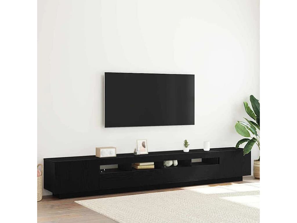 Meuble TV 3 pièces Noir 260 x 35 x 40 cm Bois d'ingénierie