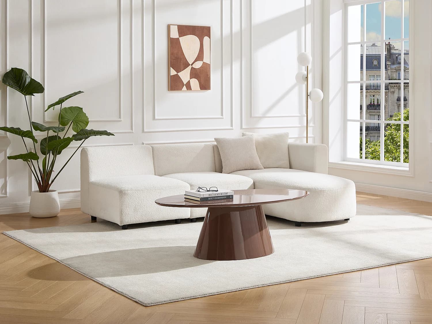 Table basse en MDF - Brun laqué - ANTELADA