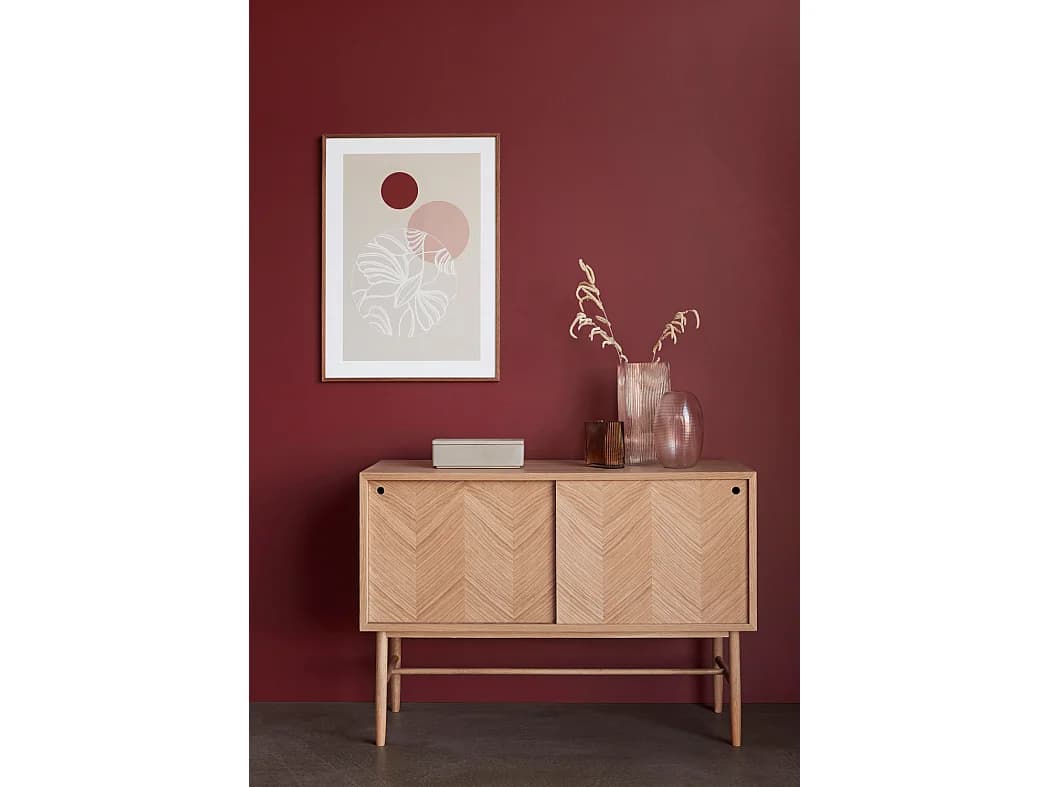 Hübsch Commode Portes Coulissantes Naturel HERRINGBONE