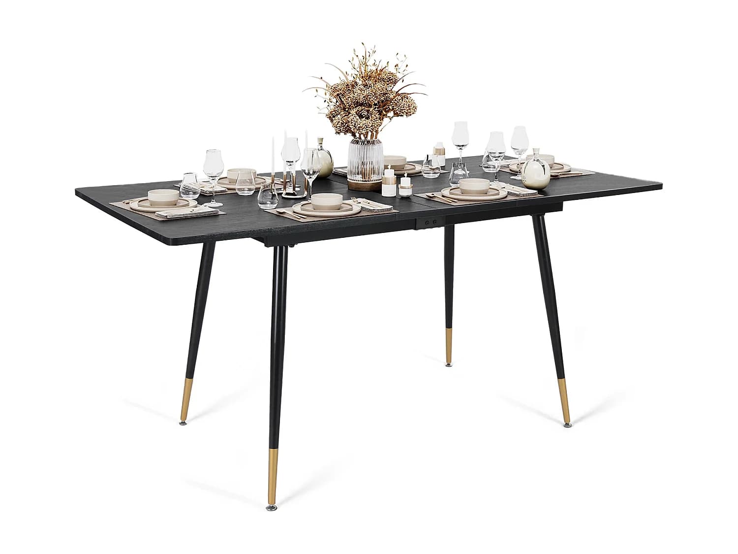 Table de Salle à Manger Extensible 4 a 6 Personnes Style Industriel Rétro, WHALEN