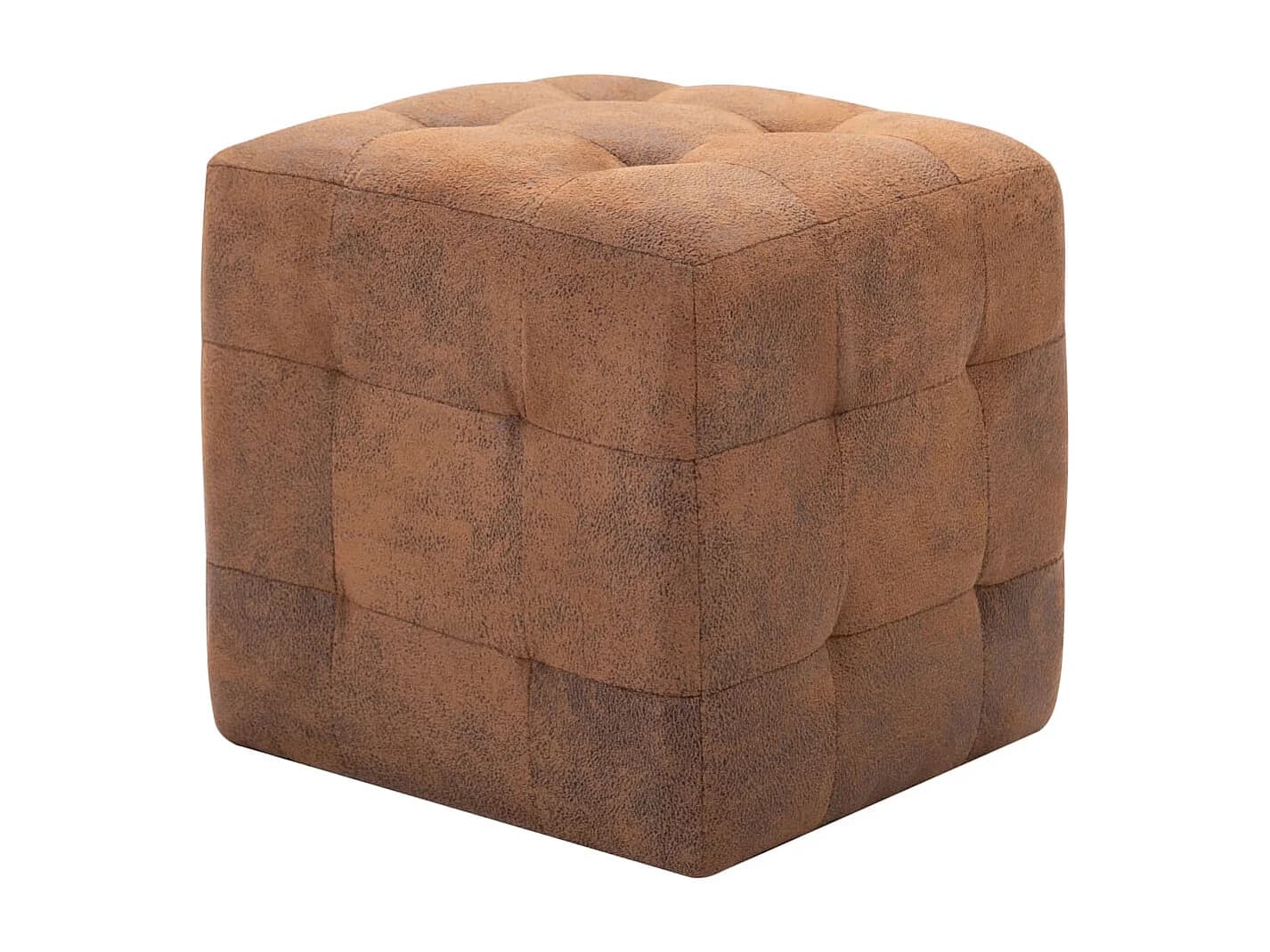 Stroudsburg 2 pcs Poufs Marron 30 x 30 x 30 cm Similicuir daim