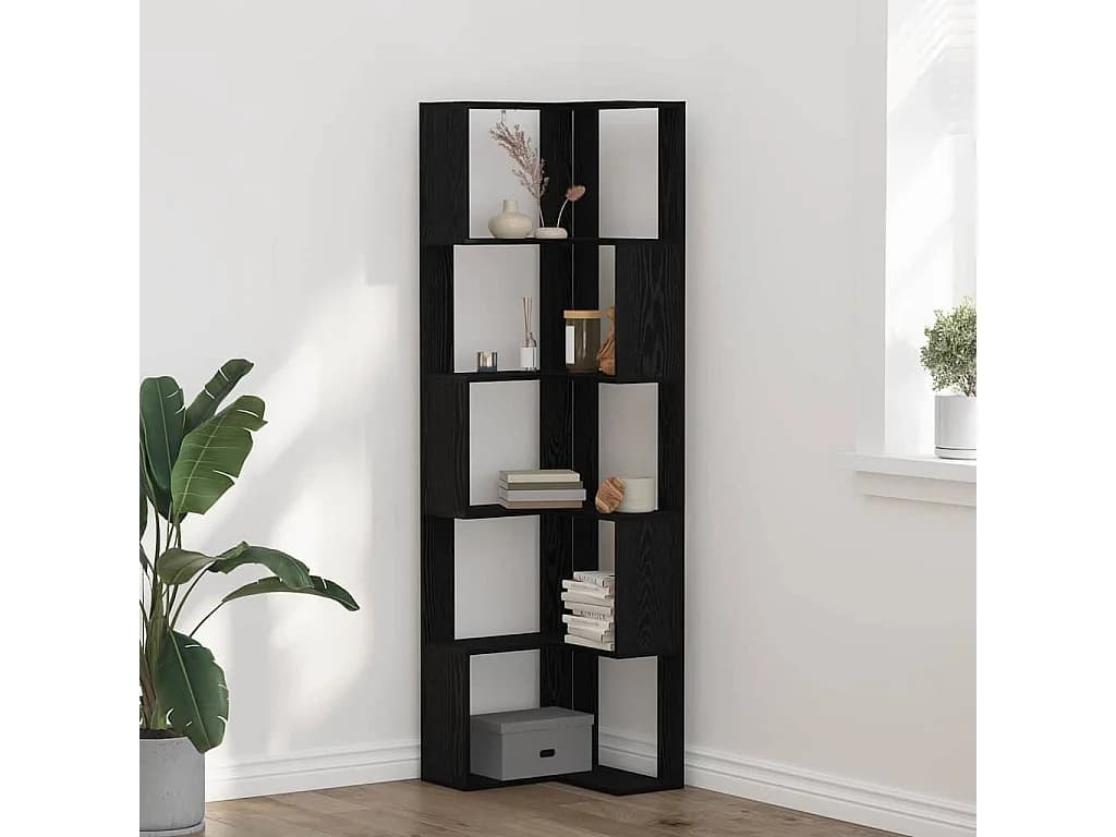Bibliothèque d'angle Chêne noir 50 x 50 x 179 cm