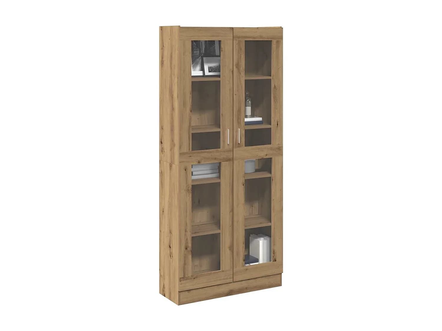 Bibliothèque chêne artisanal 82,5x30,5x185 cm bois d'ingénierie