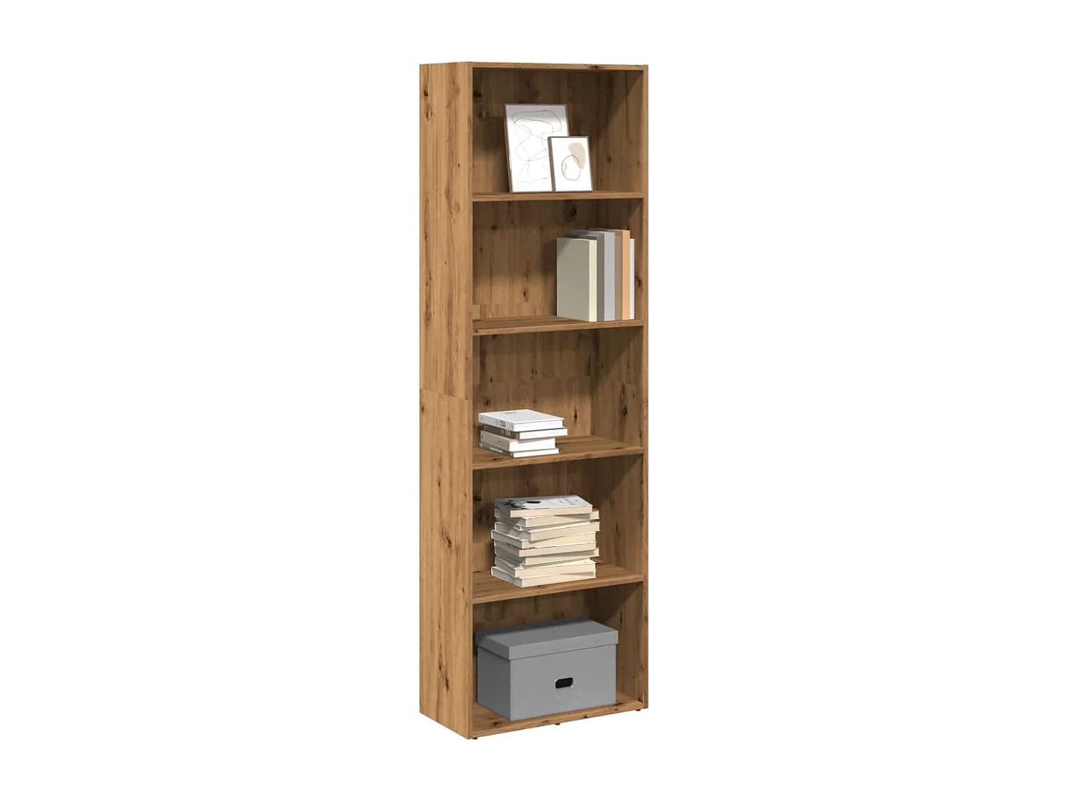 Bibliothèque chêne artisanal 60x30x189 cm bois d'ingénierie