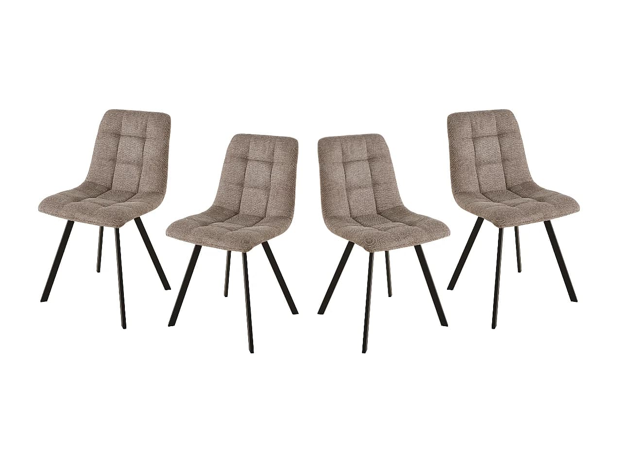 Lot de 4 chaises matelassées tissu chiné CHILLI