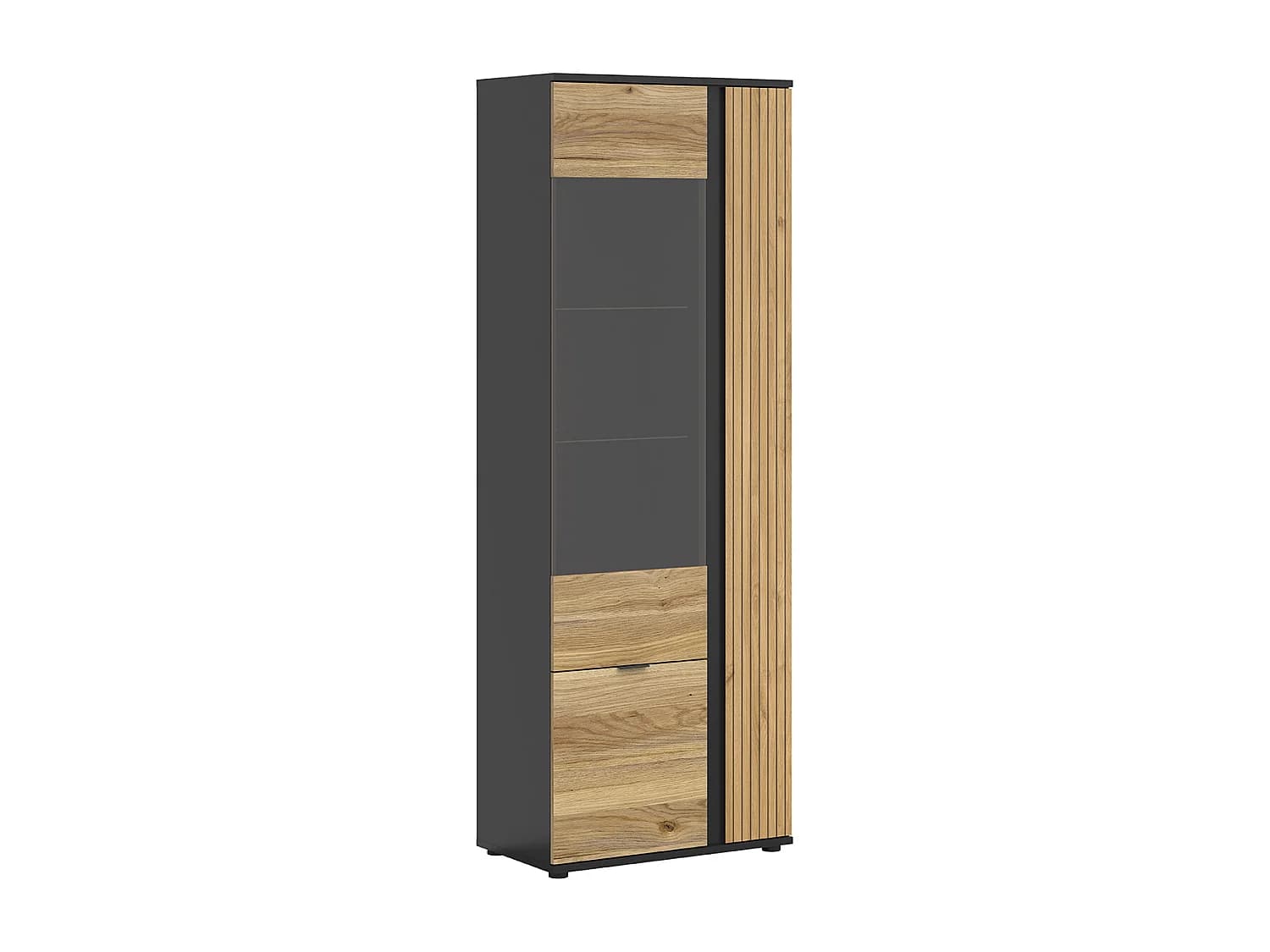 Vaisselier 3 portes Pia Noir et Bois