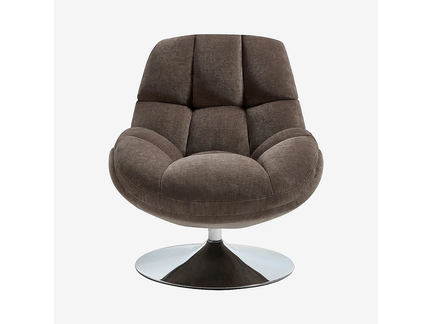 Habitat - Fauteuil pivotant en tissu et métal chromé - Taupe - Mogliano