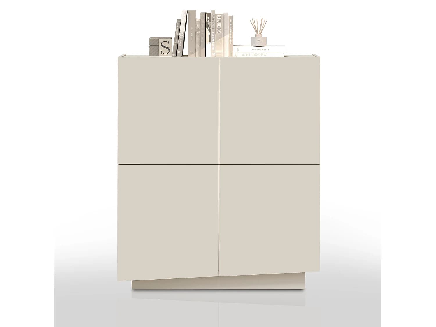 Buffet Vela à 4 portes couleur cachemire 100x35x120,4 cm