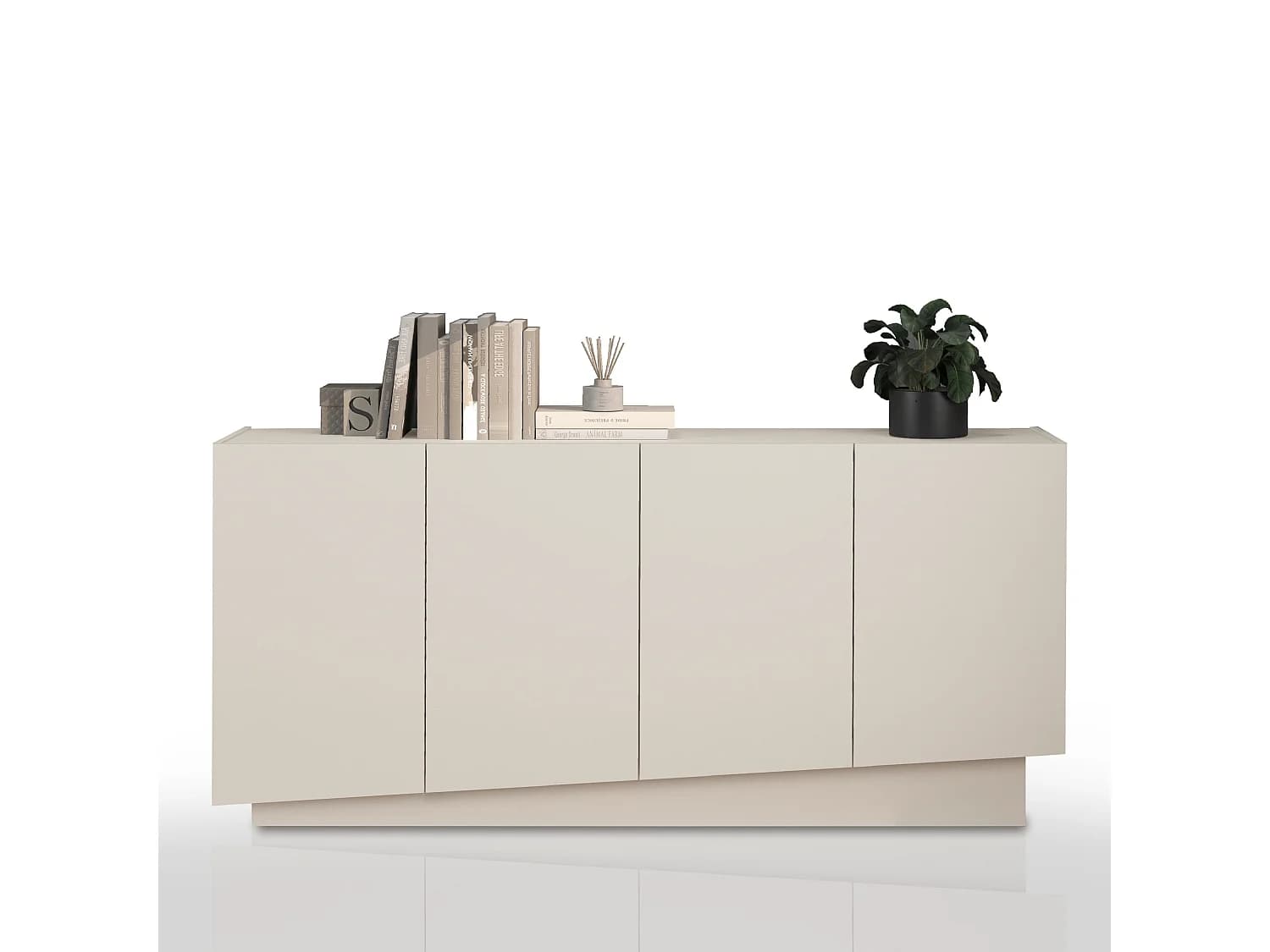 Buffet Vela à 4 portes couleur cachemire 160x35x75,4 cm