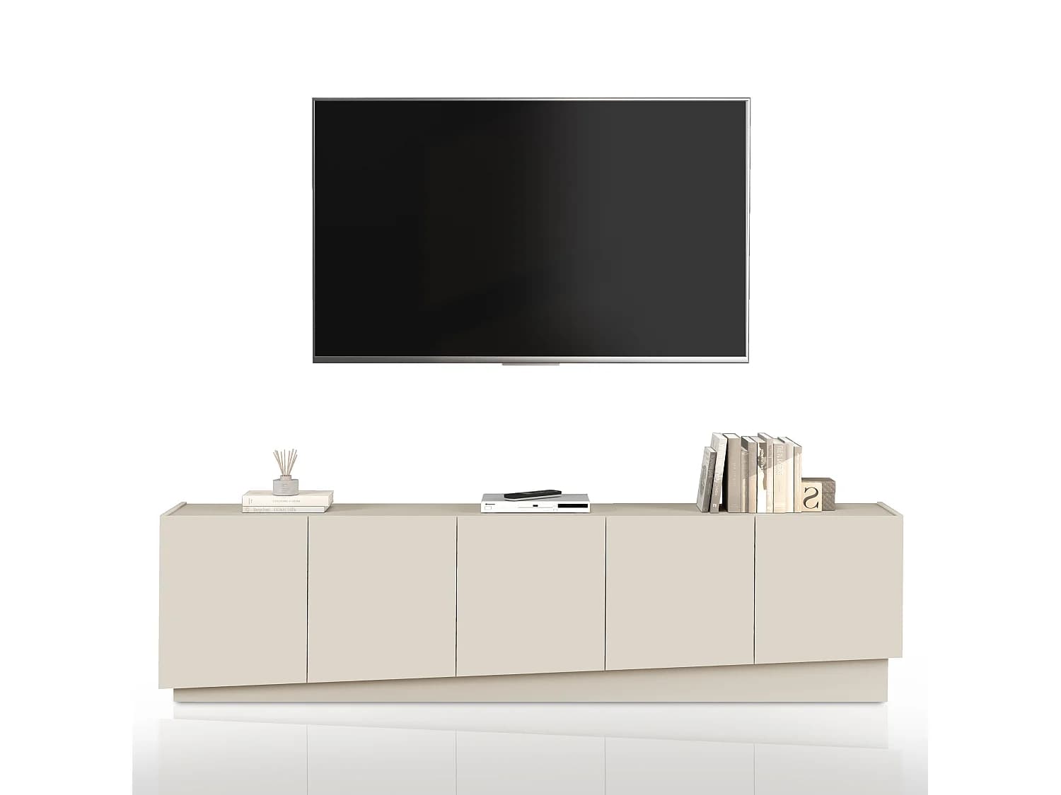 Meuble TV Vela à 5 portes couleur cachemire 225x35x60,4 cm