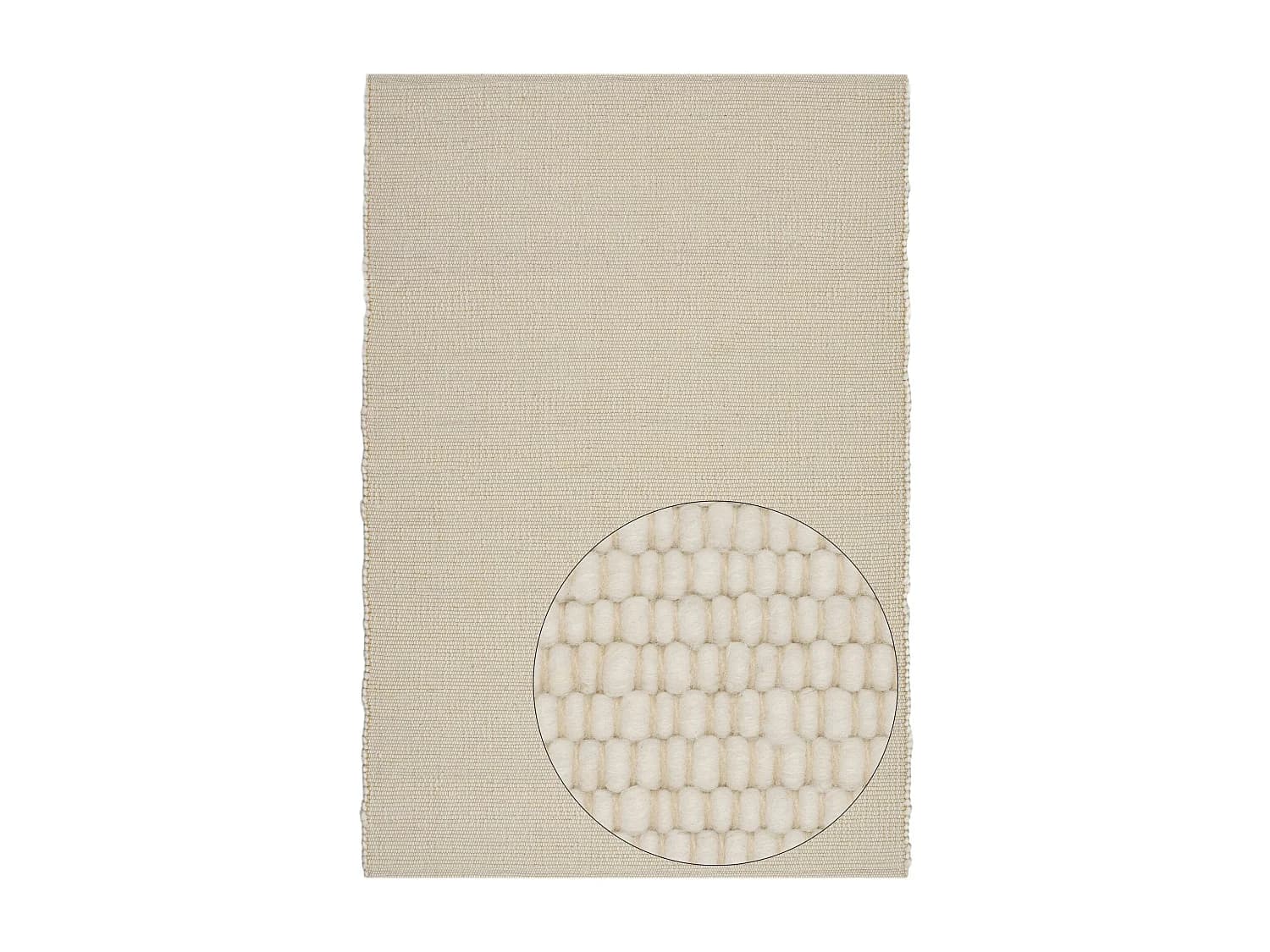 Tapis en laine tissé à la main réversible 140x200 cm natural blanc Alm-Glück
