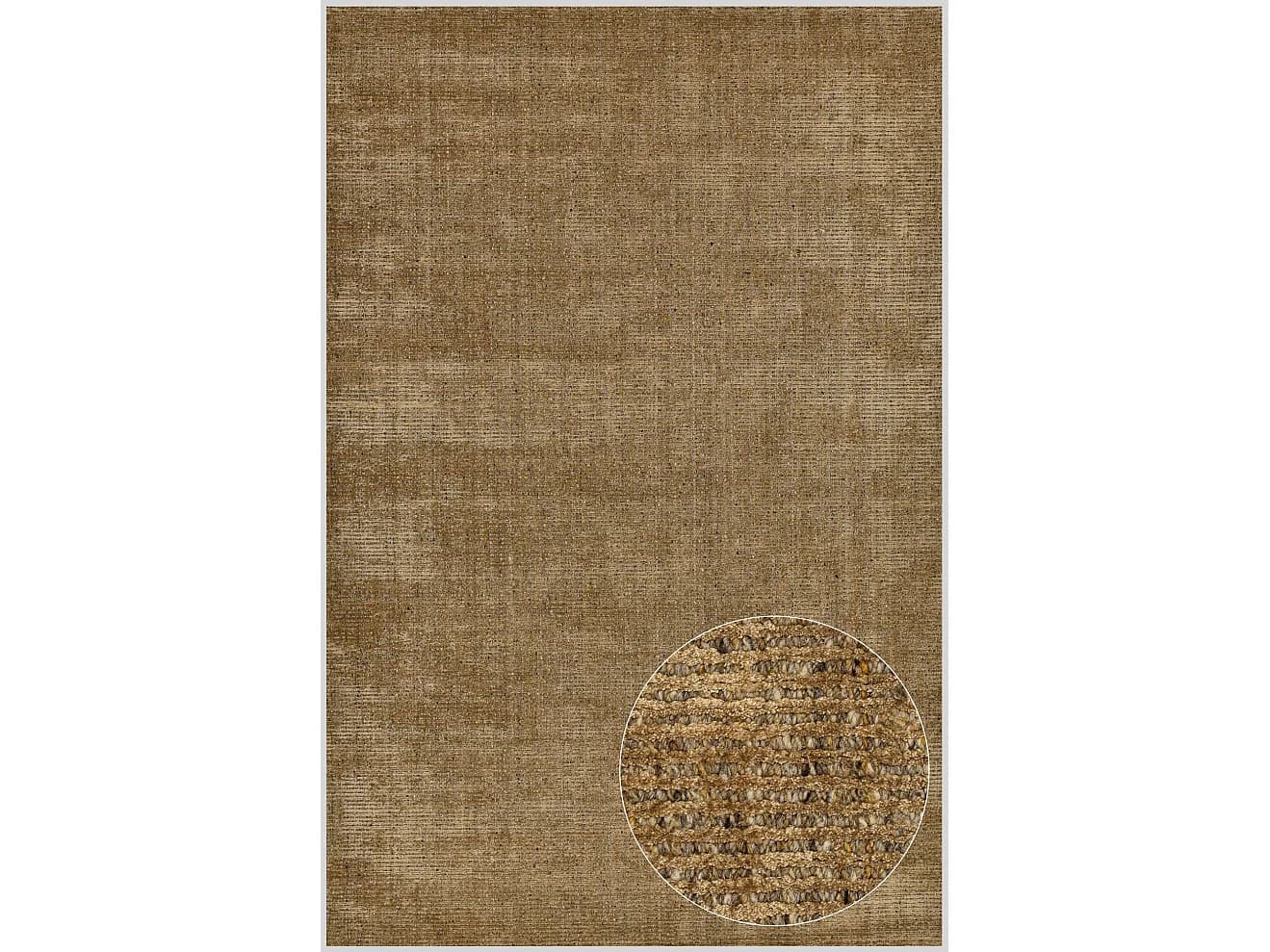 Tapis UNI rayé en viscose et laine 70x140 cm or Venus