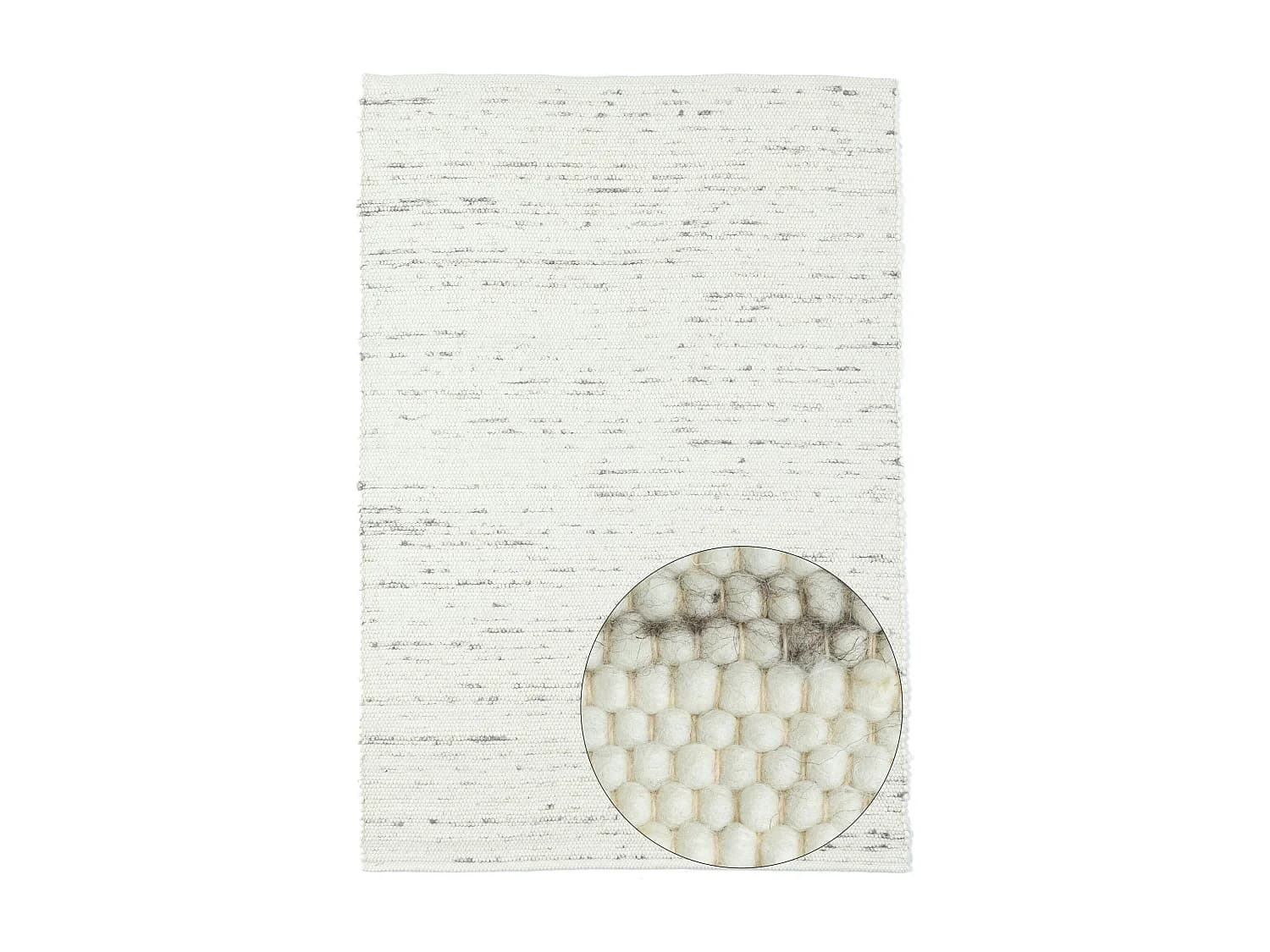 Tapis en laine tissé à la main réversible 140x200 cm natural gris Alm-Glück