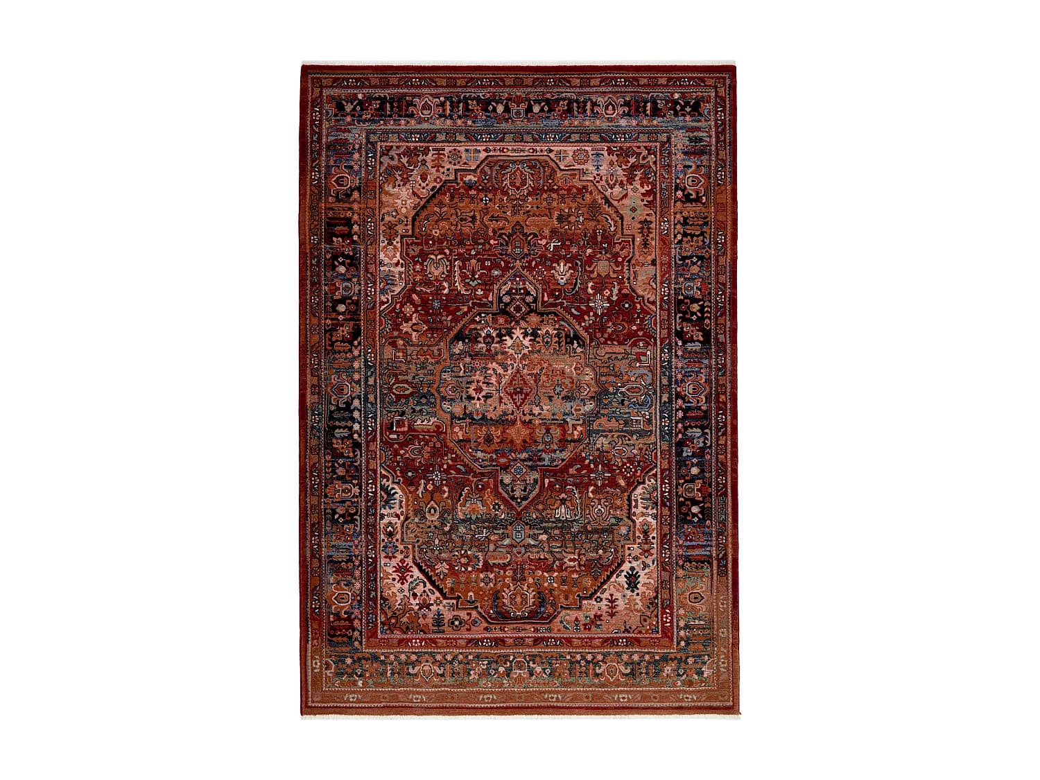 Tapis d'Orient tissé en laine 200x290 cm rouge multi Saharna