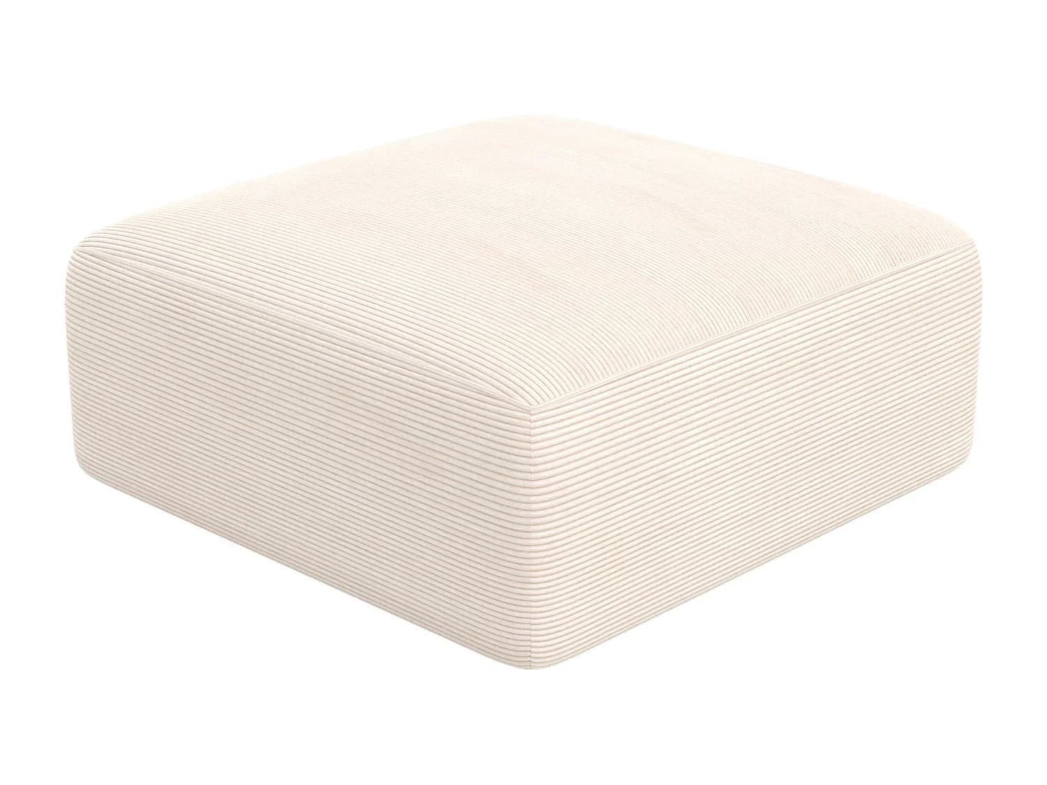 Pouf carré pour canapé modulable en velours blanc cassé - Mina