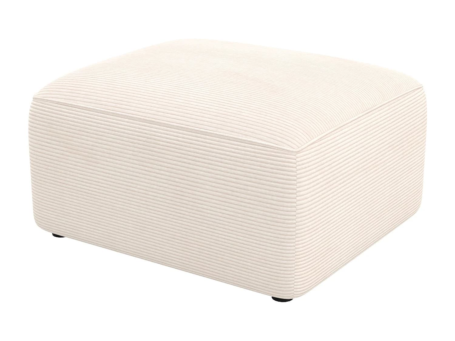 Pouf rectangulaire pour canapé modulable en velours blanc cassé - Mina