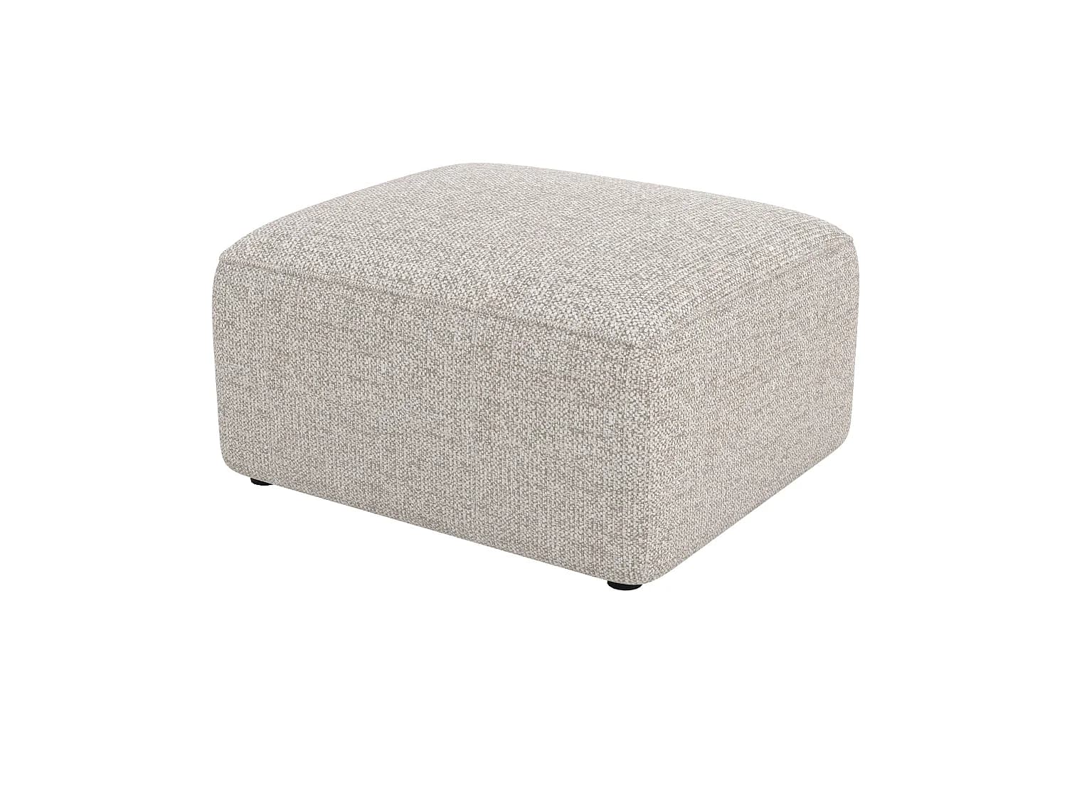 Pouf rectangulaire pour canapé modulable en tissu beige - Hestia