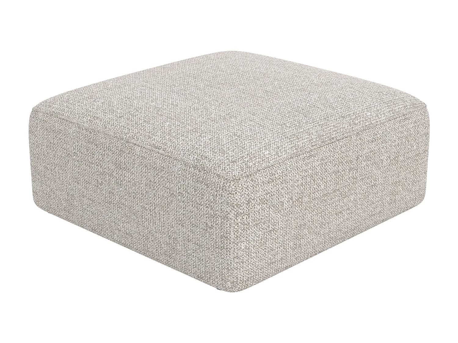 Pouf carré pour canapé modulable en tissu beige - Hestia