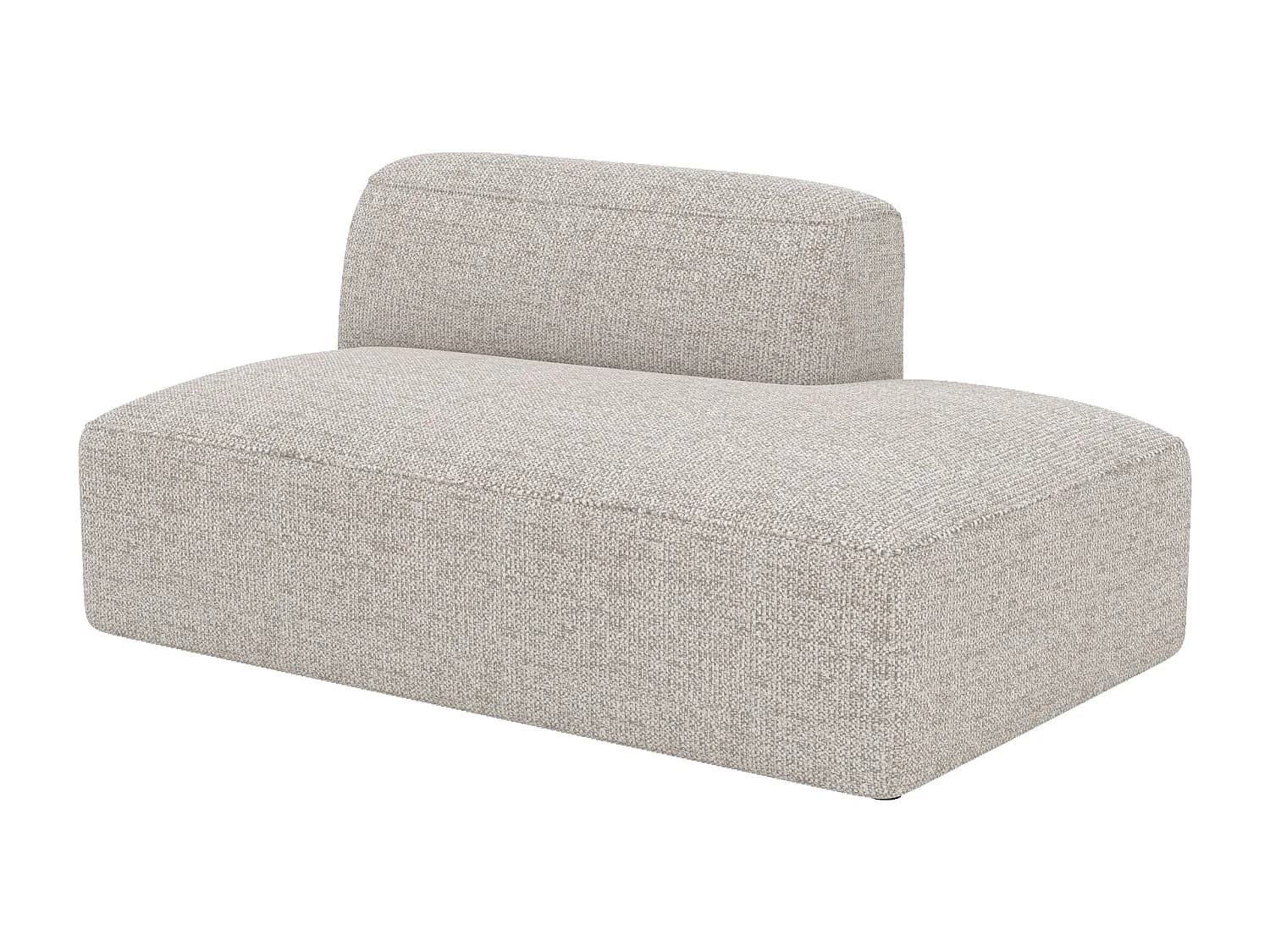 Méridienne dossier à gauche pour canapé modulable en tissu beige - Hestia