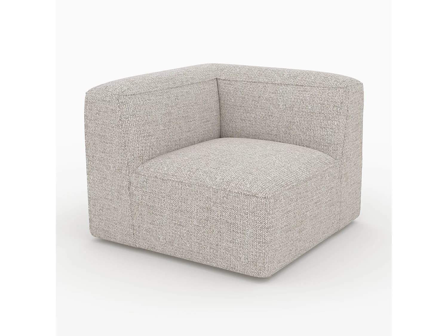 Angle interchangeable pour canapé modulable en tissu beige - Hestia