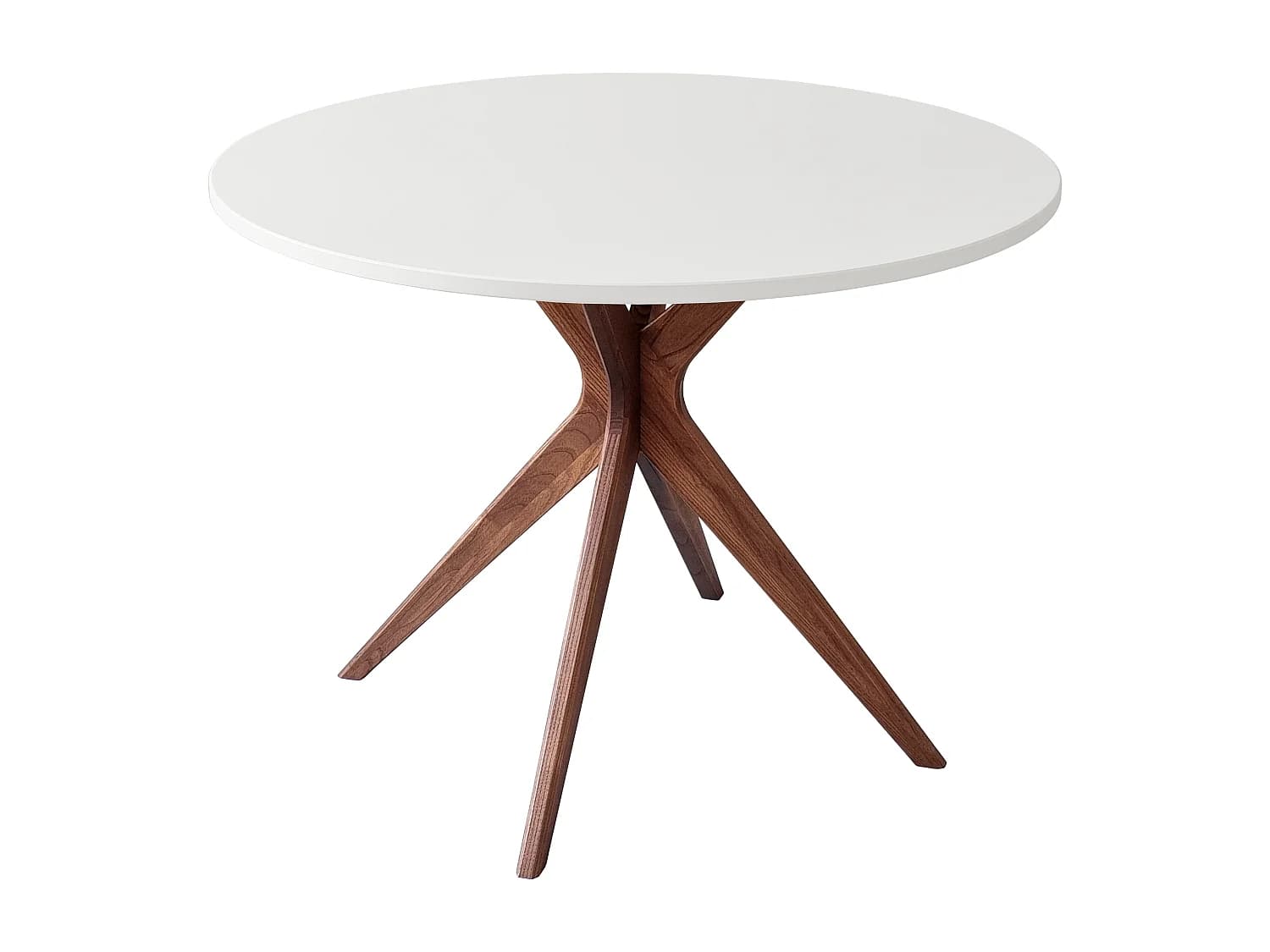 Table à manger ronde 110cm Jubi Bold Blanc Chêne