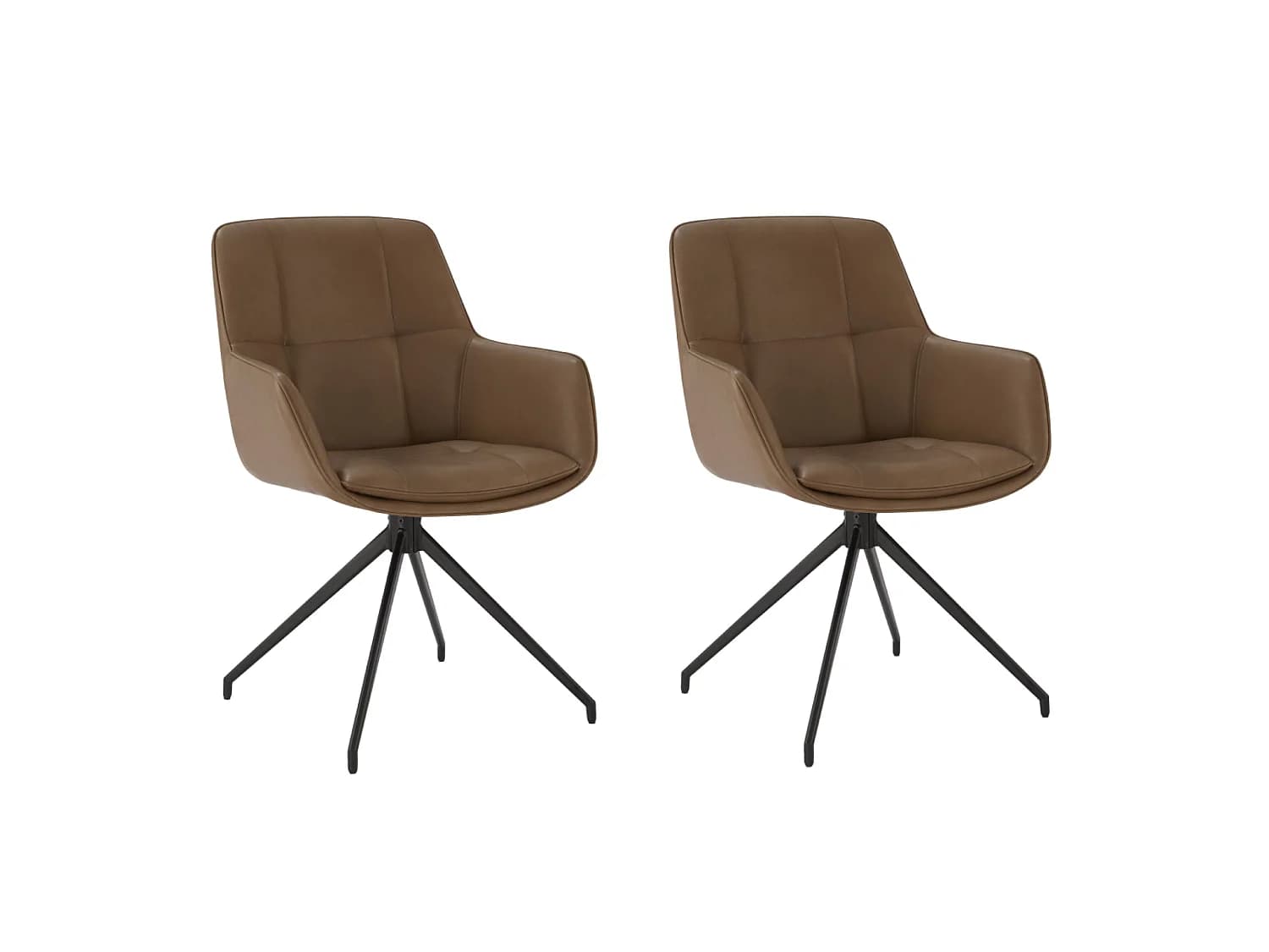 Lot de 2 Chaises de Salle à Manger, Fauteuil Pivotant à 360 degrés, Chaise de Cuisine en PU