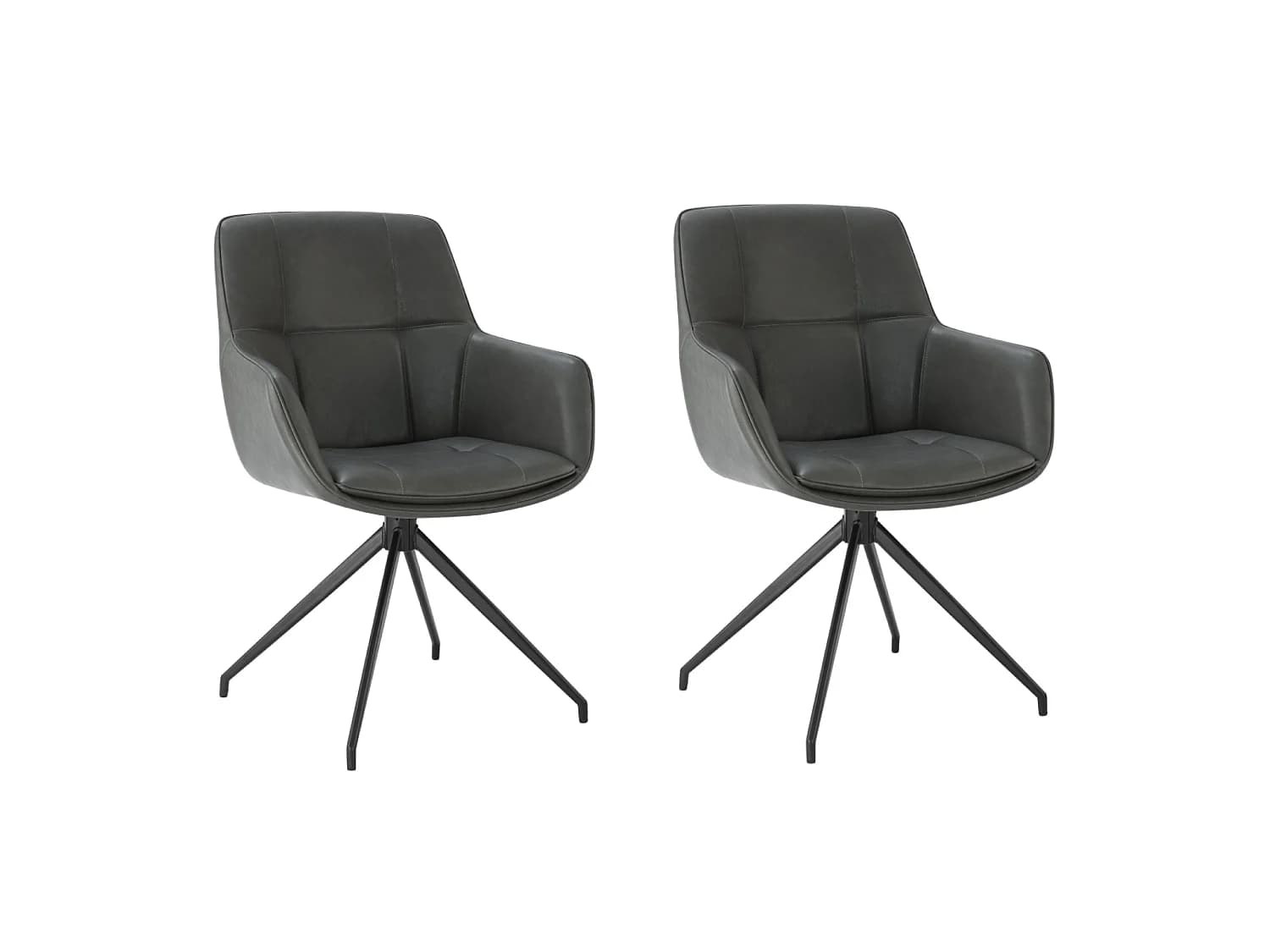 Lot de 2 Chaises de Salle à Manger, Fauteuil Pivotant à 360 degrés, Chaise de Cuisine en PU