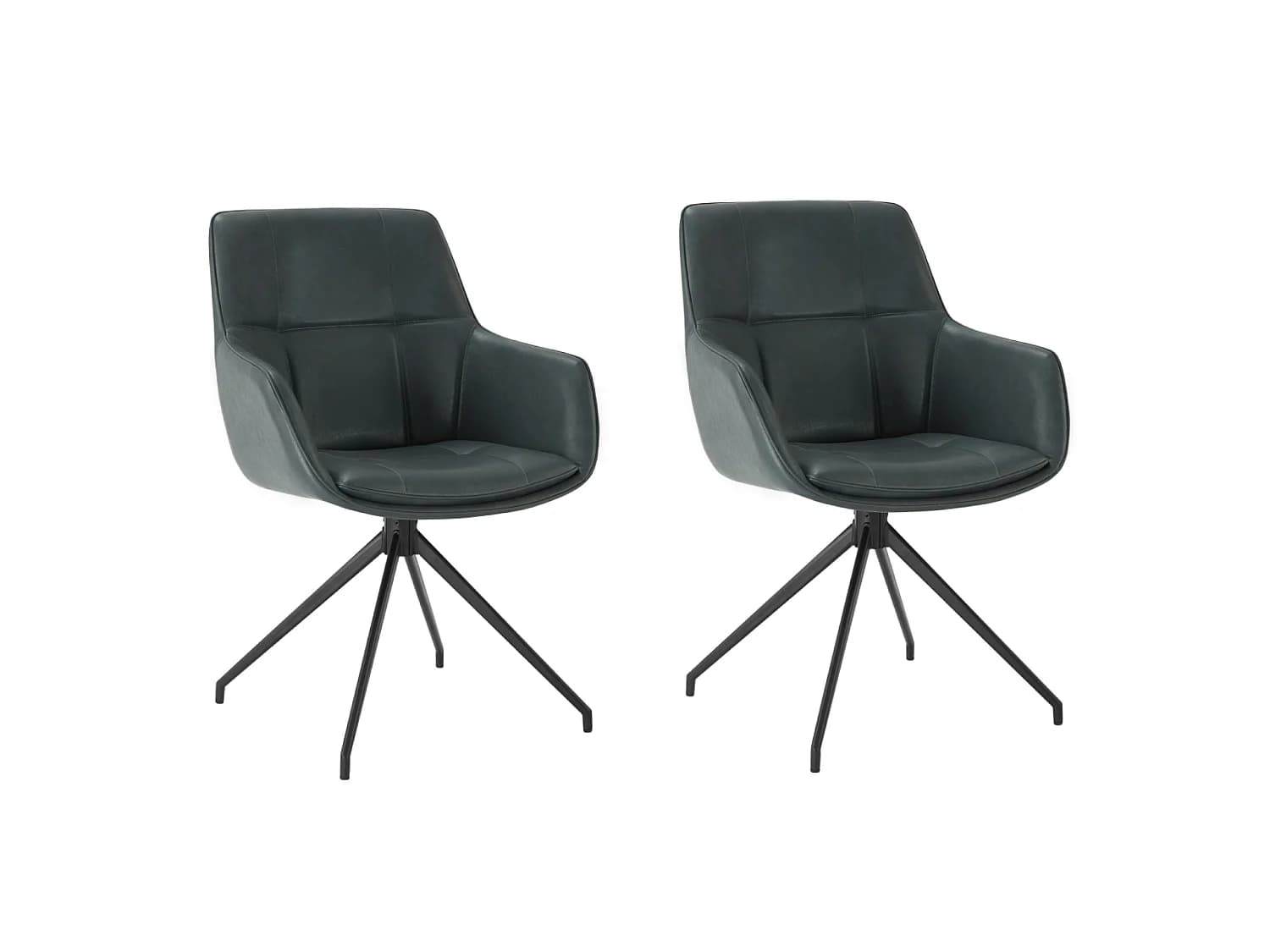 Lot de 2 Chaises de Salle à Manger, Fauteuil Pivotant à 360 degrés, Chaise de Cuisine en PU