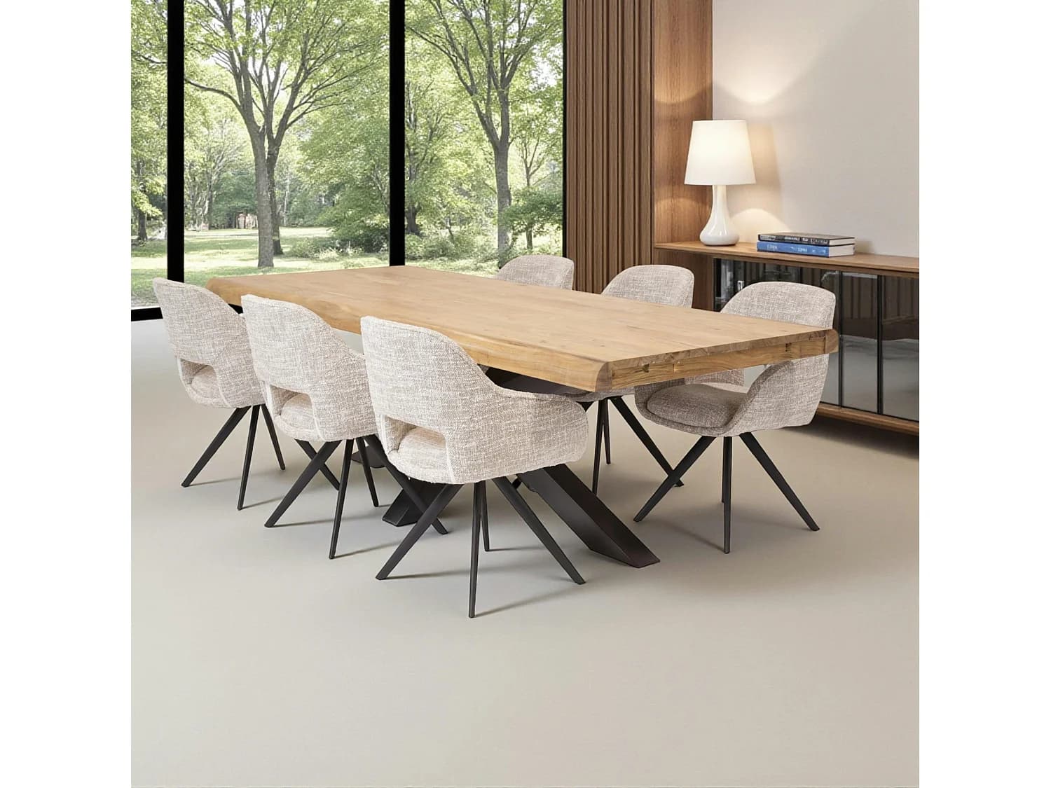 Table à manger extensible bois massif 240/340 cm MELBOURNE