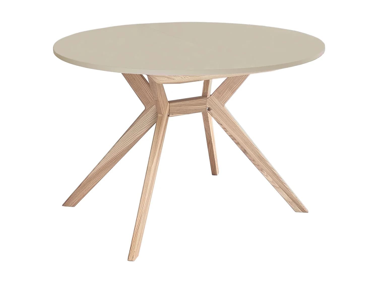 Table à manger ronde extensible 110cm Biju Beige Brun
