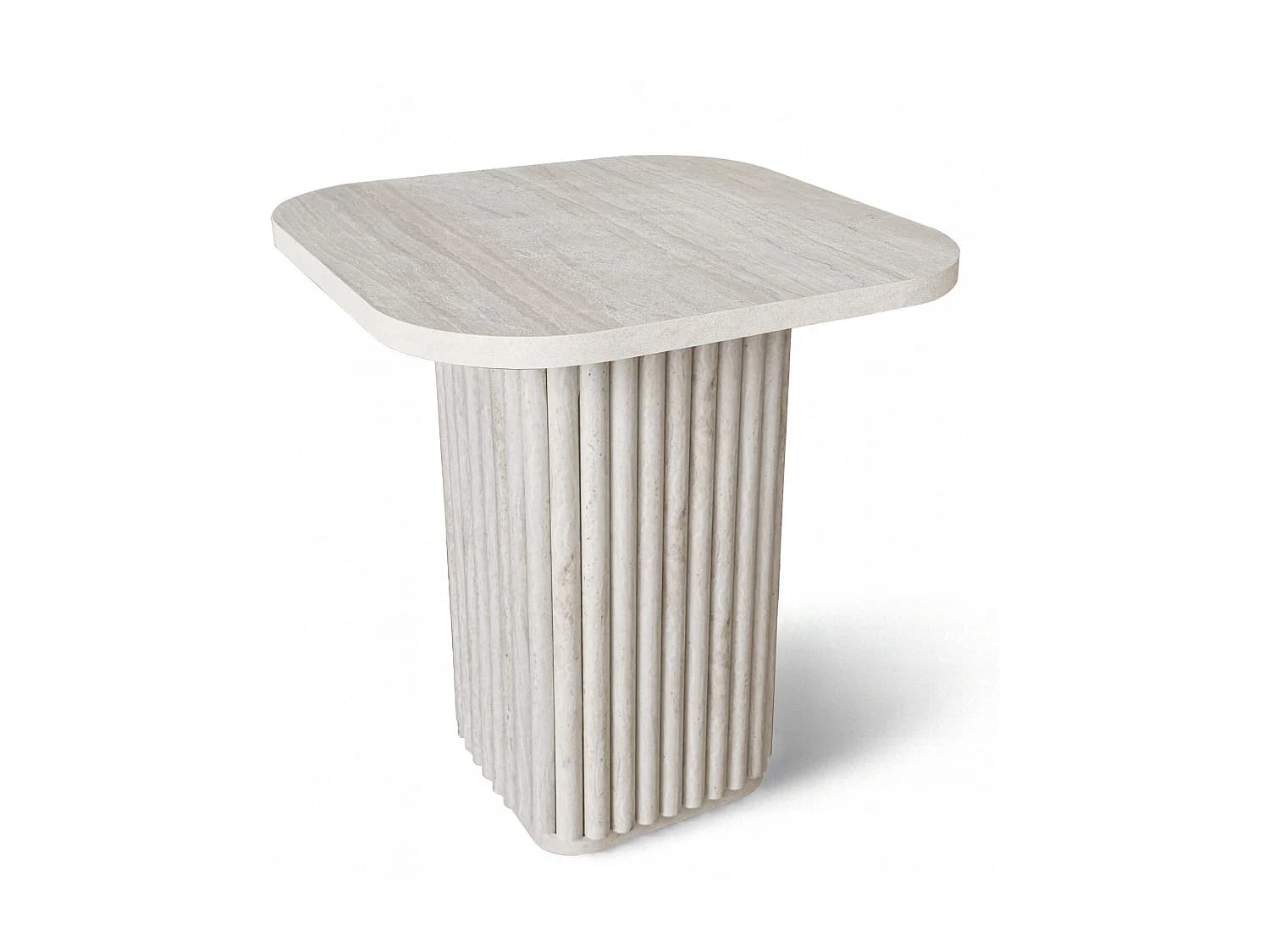 Now's Home - Meuble D'appoint Carré Effet Travertin Naturel 40x40xht45cm Susan