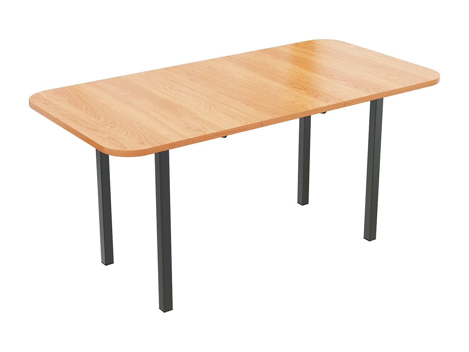 Table à manger extensible 120x0x0 cm, rallonge 160 cm, design classique, support en alliage, MDF, Ameican White Oak