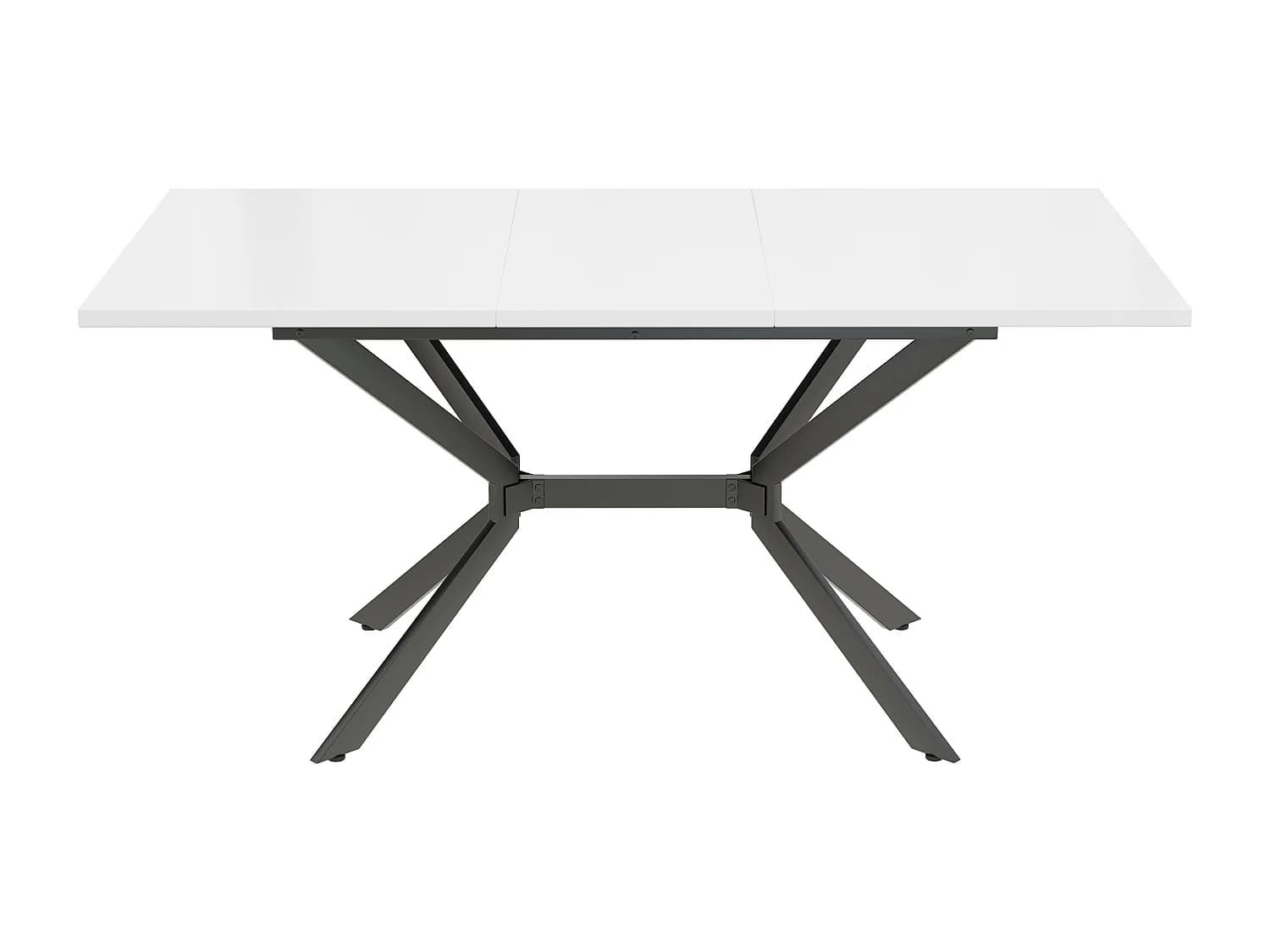 Table à manger extensible 120x80x75 cm, design minimaliste, structure stable, MDF, blanc