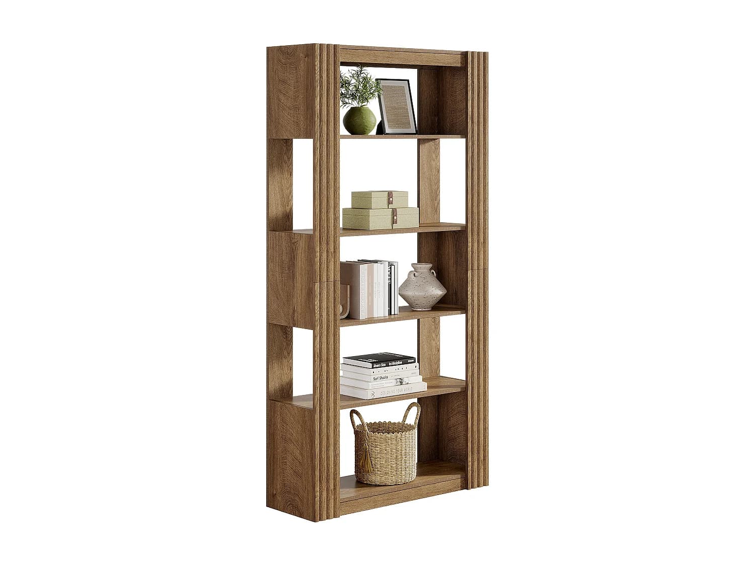 Bibliothèque ouverte à 5 niveaux, étagère de rangement sur pied de 180 cm de haut